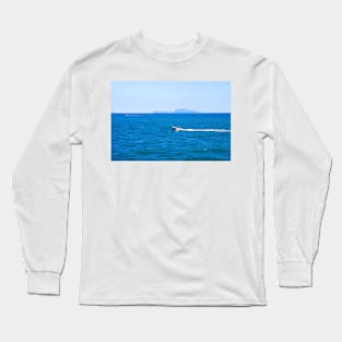 View from the Gulf of Naples at speedboats and their wakes Long Sleeve T-Shirt